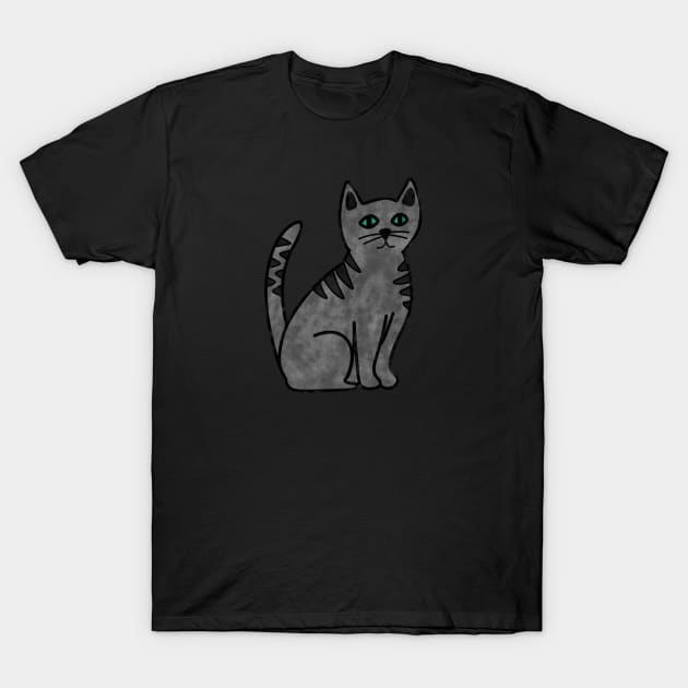 Gray Tabby Cat T-Shirt by Kelly Louise Art